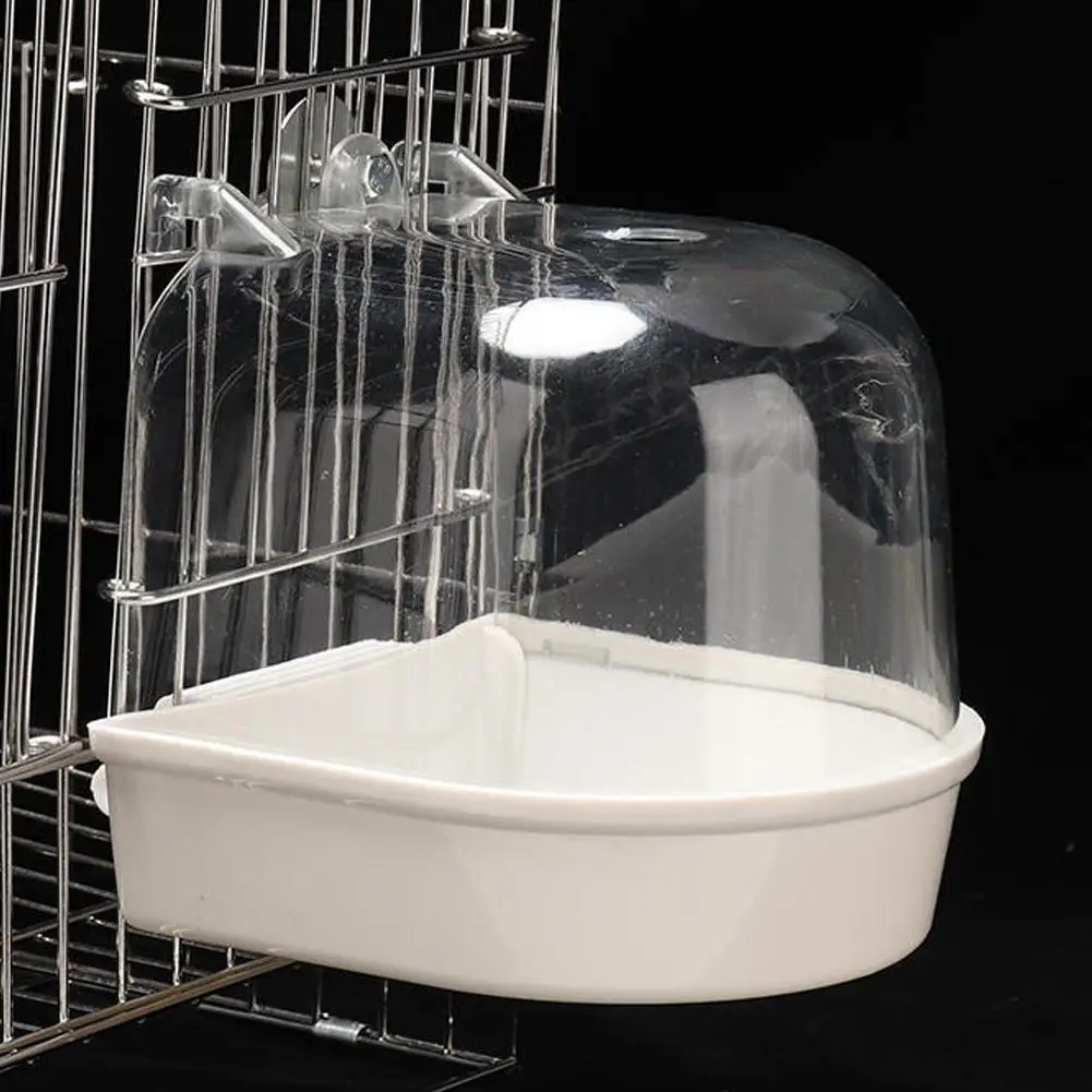 Hanging Bird Bath Cube Parrots Bathtub Bath Shower Box Cage Accessory for Little Bird Canary Budgerigar Cockatiel Lovebird