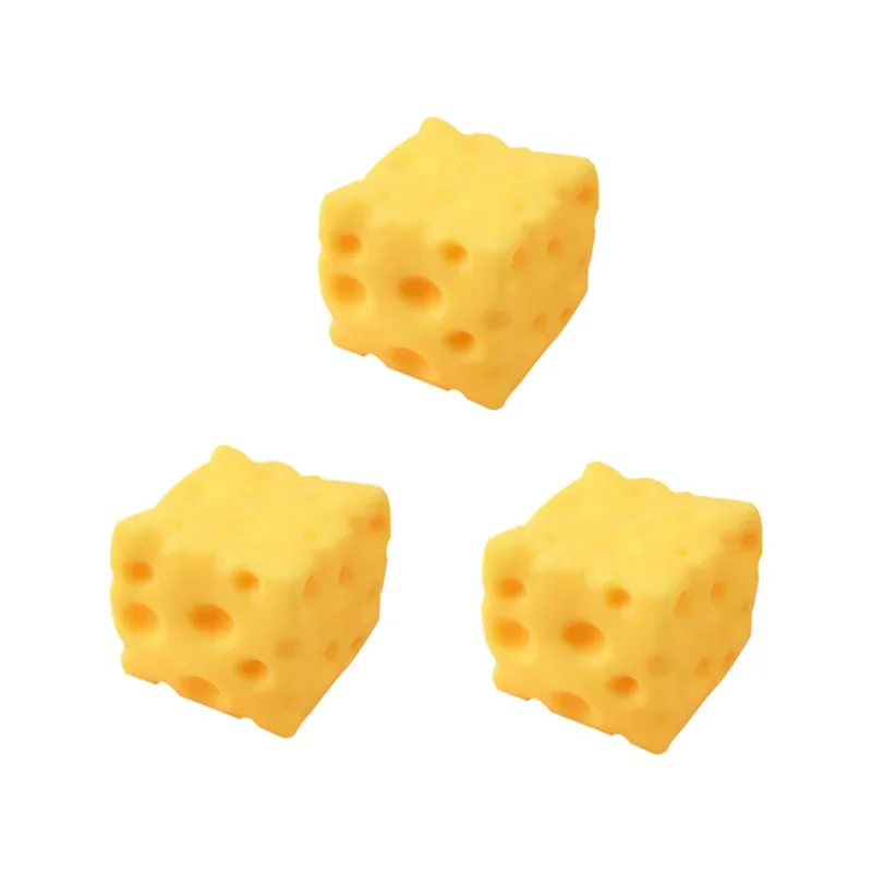 Queso Anti-estrés De Goma – Juguete Apretable De 12 Cm, Suave Y Realista Para Aliviar La Tensión En Niños Y Adultos