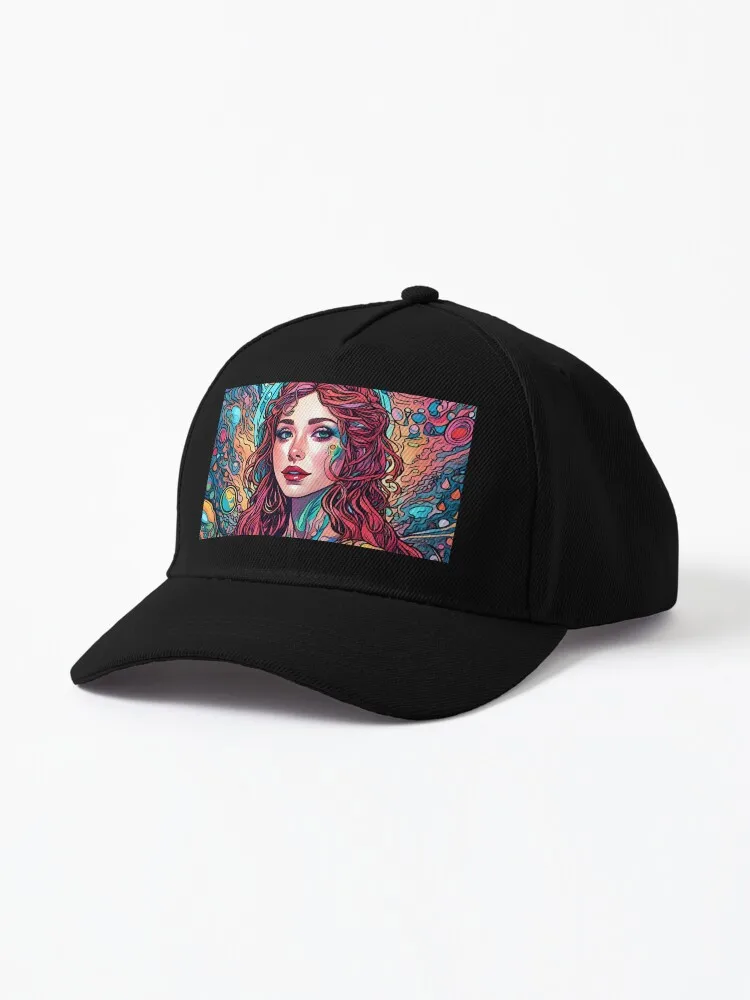 Trippy space girl spiritual Cap Casual Retro Unisex Hats  Men Wide Brimmed Casual Sports Cap