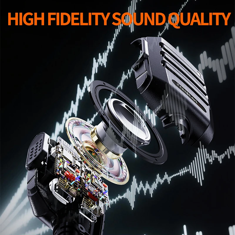 Altavoz de micrófono walkie talkie de mano profesional M6 con IP54 resistente al agua 360 °   Clip giratorio Botón PTT grande K-head