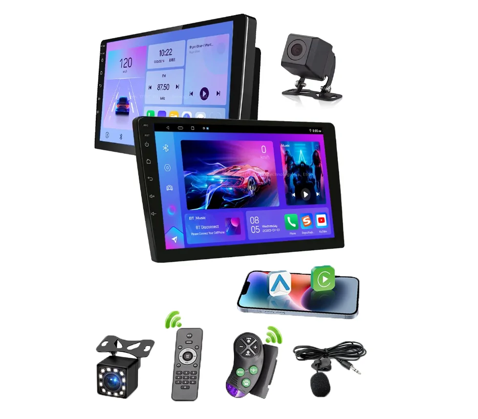 New10 Inch 6+128G Android Car Screen 360 Surround View Retro Car Radio Stereo Auto Carplay for Universal Car Headrest Monitors