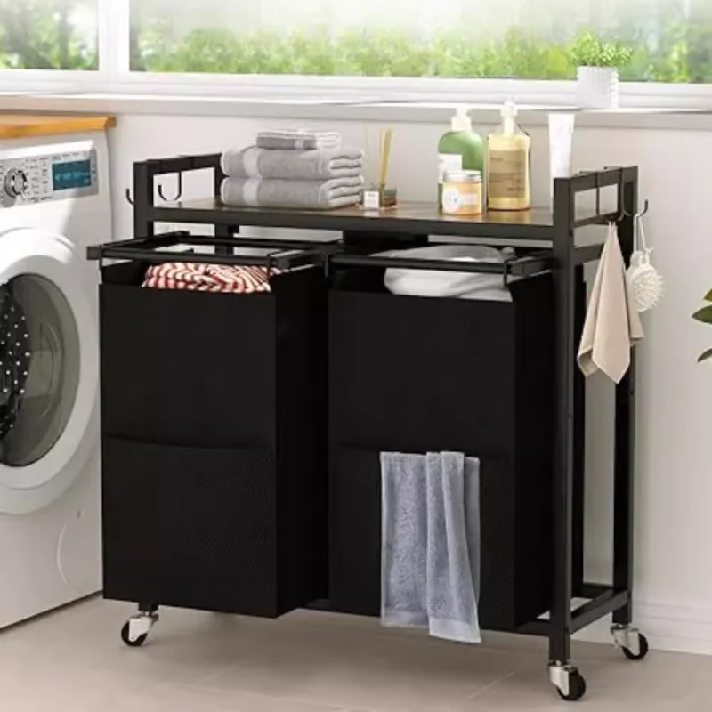 

Выдвижная американская классификационная корзина для белья, вешалка для белья, металлический каркас, выдвижная корзина для хранения одежды из ткани Оксфорд