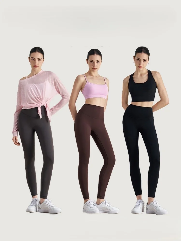 Pantalon de Yoga gris pour femmes, extensible, épais, couleur rose Opaque, serrage Invisible, fond de banlieue, Couple, ample, GF, hiver