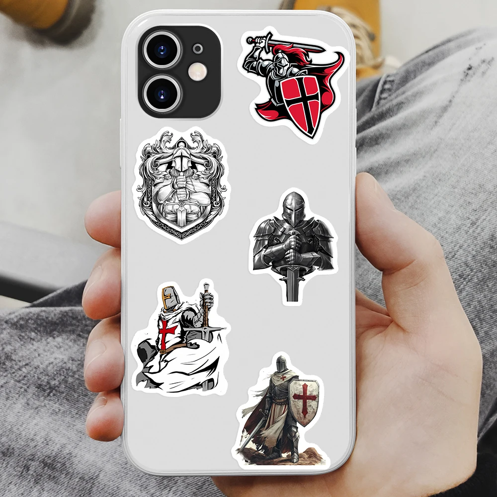 Crusader Templar Knight Stickers Art DIY Gift Kids Toy Decal for Laptop Phone Scrapbook Luggage Bottles Graffiti Waterproof