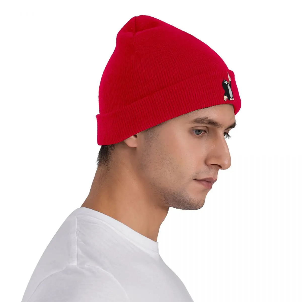 Talpa che punta cappello lavorato a maglia berretti cappelli invernali caldo Unisex Hip-hop Krtek Little Maulwurf Cute Cartoon Caps uomo donna