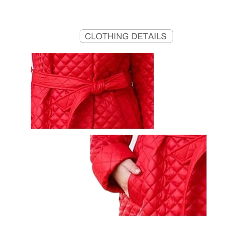 2022 DOCERO Women\'s Jacket Spring Autumn Long Hoodie Quilted Coat Belt Loose Luxury Parka Oversize Clothing Warm Outerwear