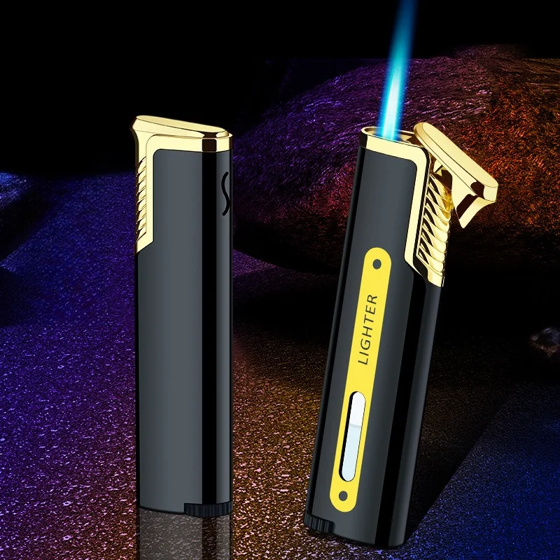 

2025 New Metal Lighter Direct-rushing Open Fire Windproof Blue Flame Butane Inflatable Cigarettes Lighters & Smoking Accessories