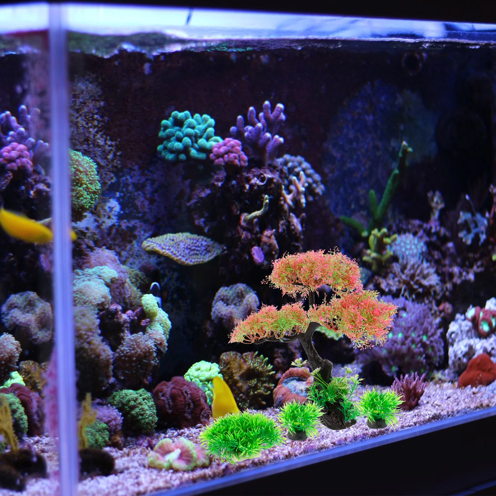 

4Pcs Resin Aquarium Water Plant Simulation Fish Tank Decoration Aquatic Plant Ornament Natural Landscape Accessory