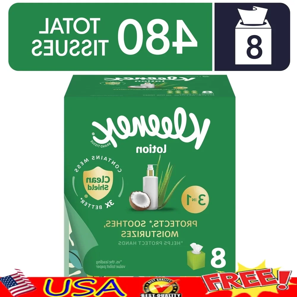 

Лосьон для лица, 3-слойные салфетки с кокосовым маслом, алоэ, 8 коробок для кубов, 60 салфеток, каждая увлажняющая, успокаивающая кожа, технология очистки щита