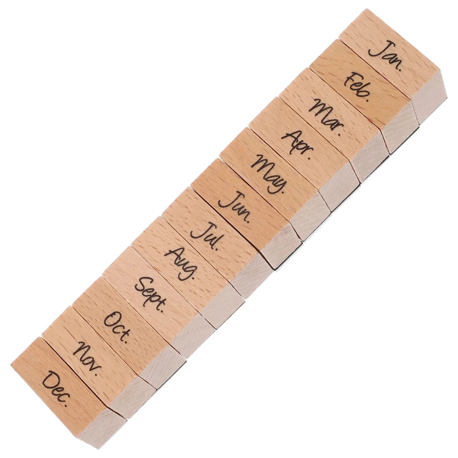 

12Pcs Wooden Monthly Set Durable Creative Wood for DIY Scrapbooking Planner Journal Gift Supplies