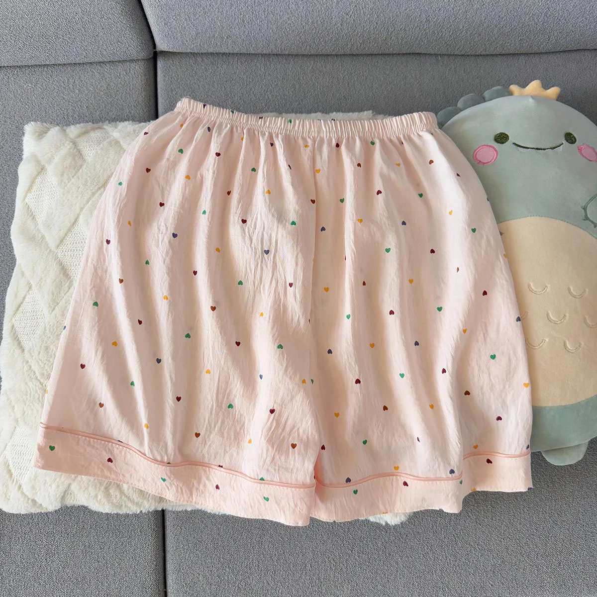 Women'S Printed Polka Dot Cotton Pajamas Set Short Sleeved Top And Shorts 2-Piece Casual Comfortable Home Sweet Print Sleepwear view 5