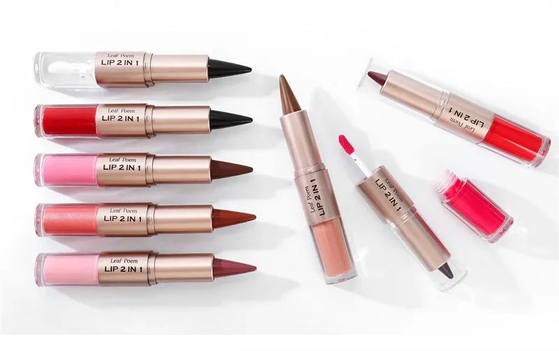 2-in-1 Konischer Gradient-Lipliner-Stift in Nude-Braun, Spiegelglas-Lipgloss, Matter Lippenkonturenstift, Wasserfester Lippenkonturenstift, Nicht klebendes Make-up – Detail 12