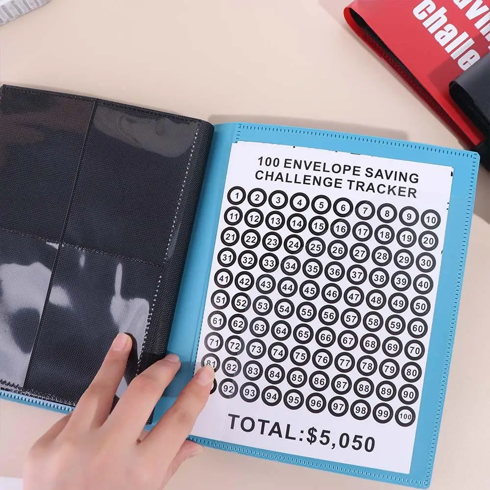 Fun Way PP Money Saving Binder Colorful Durable Savings Challenges Book Waterproof Cash Book Budget Binder Save Money