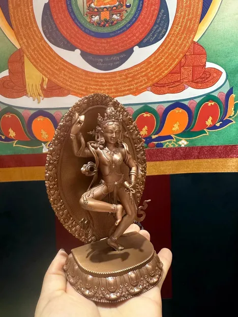 15CM Tibet Ma Chik Lap Dron Machig Lapdron Goddess Buddha Copper Statue