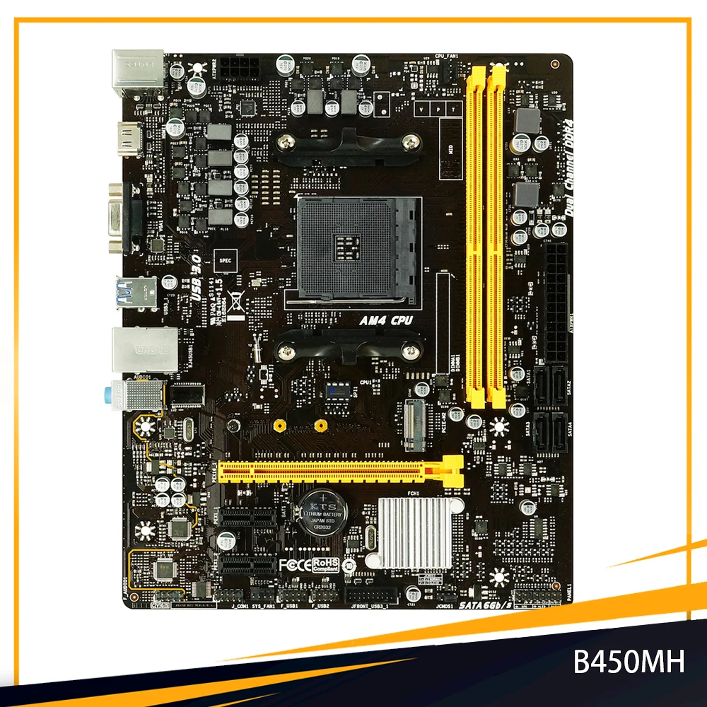 

B450MH For BIOSTAR Motherboard B450 Socket AM4 DDR4 32GB Micro ATX