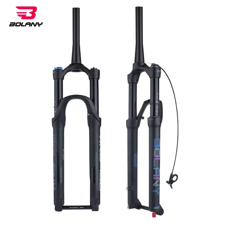 BOLANY 27.5/29 Boost Air Fork Damping Mtb Suspension Front Fork Thru Axle 15*100/110mm Travel 140mm Shock Absorber for Bicycle