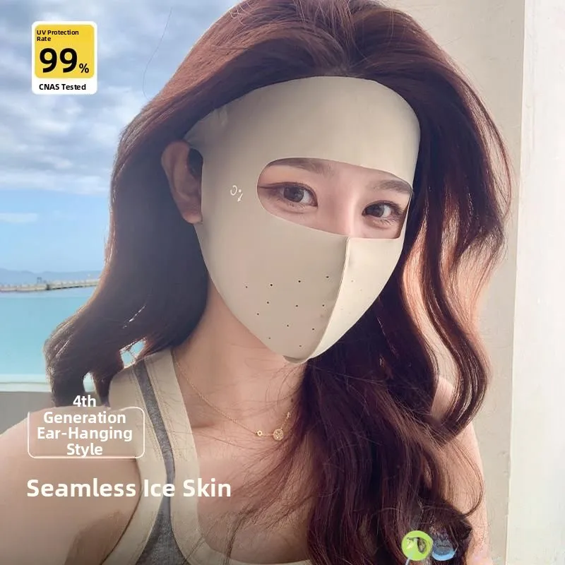 

Women's Face-Kini Sunscreen Mask Breathable Ice Silk Cycling Protection High Aesthetic Value Seamless Full-Face UV Protection