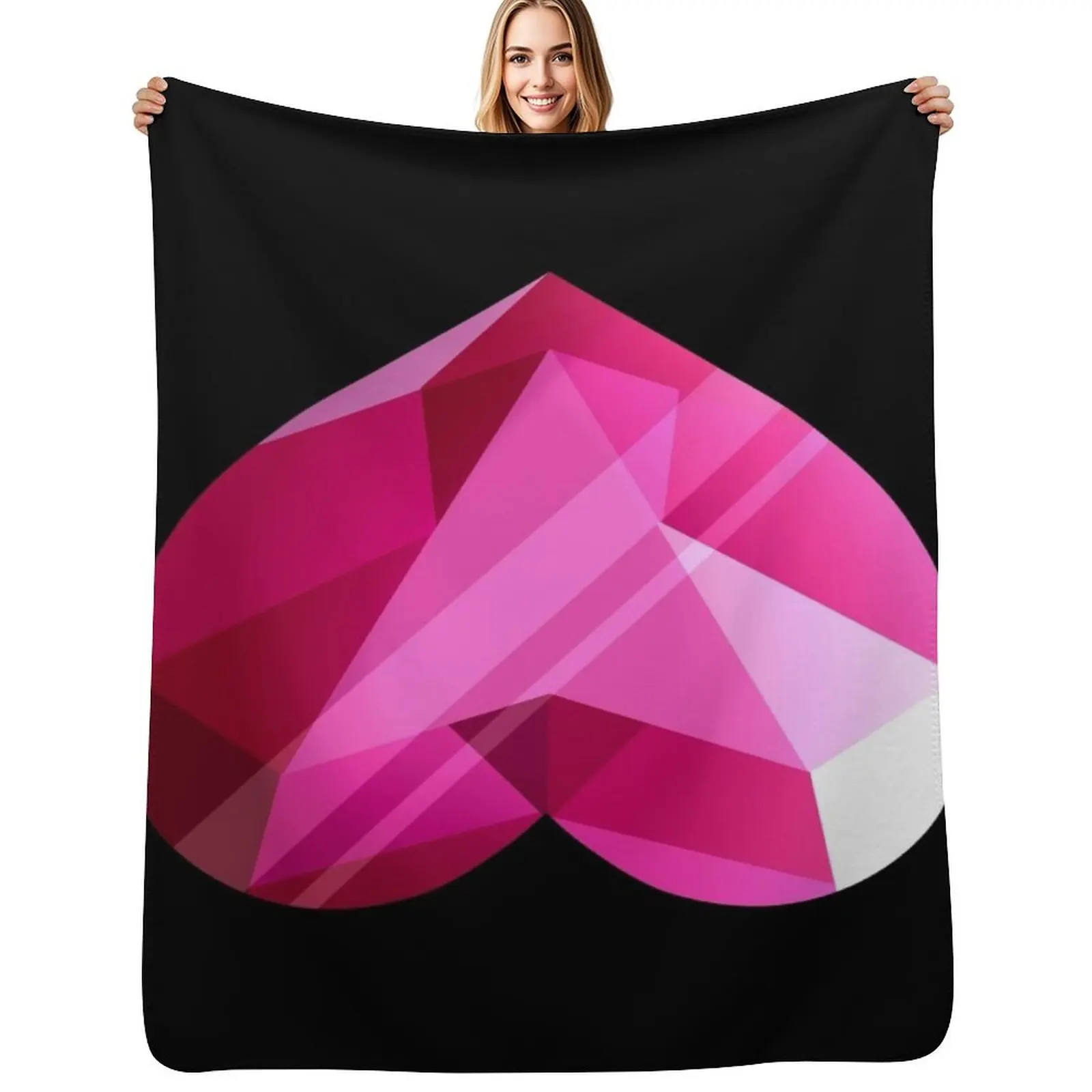 

Steven Universe - Spinel Heart Gem 2nd Form - Black Background Throw Blanket Cute Plaid warm winter Bed Bed Fashionable Blankets