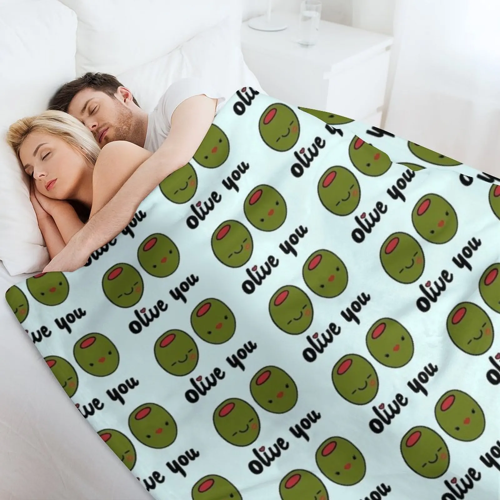 بطانية رمي الزيتون من القطيفة الناعمة منقوشة لهدايا عيد الميلاد، بطانيات شعر ناعمة #4