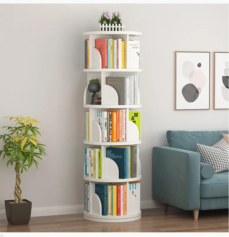 Display Rotating Bookcase Kids Small Picture Book Shelf Living Room Student Simple Storage Shelf Estanteria Home Furniture