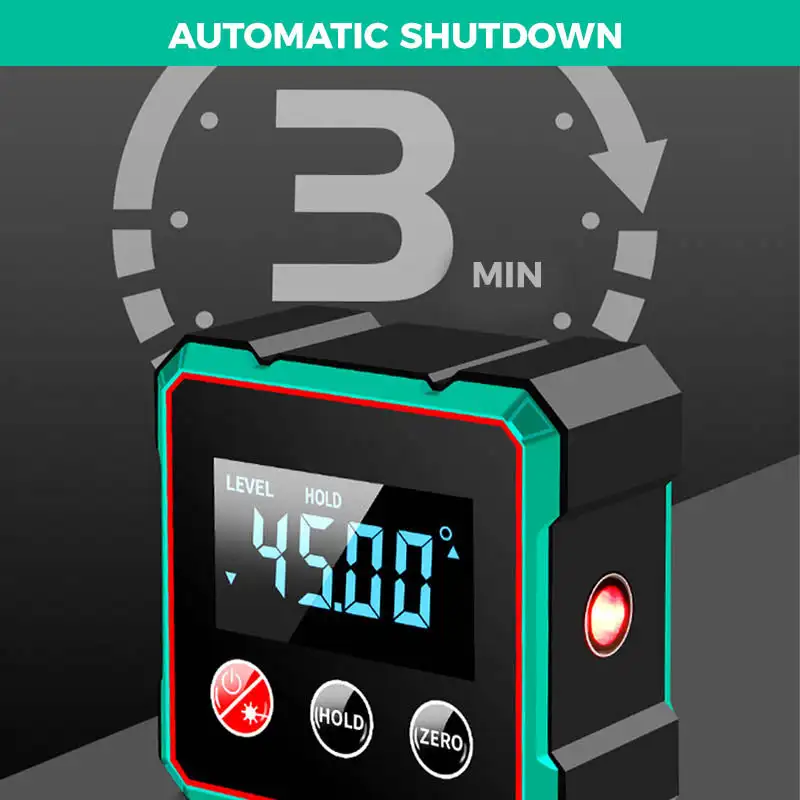 Magnetic Digital Angle Finder with Electronic Laser Gauge Protractor Inclinometer Level Magnets Level Ruler Angle Slope 0-90°