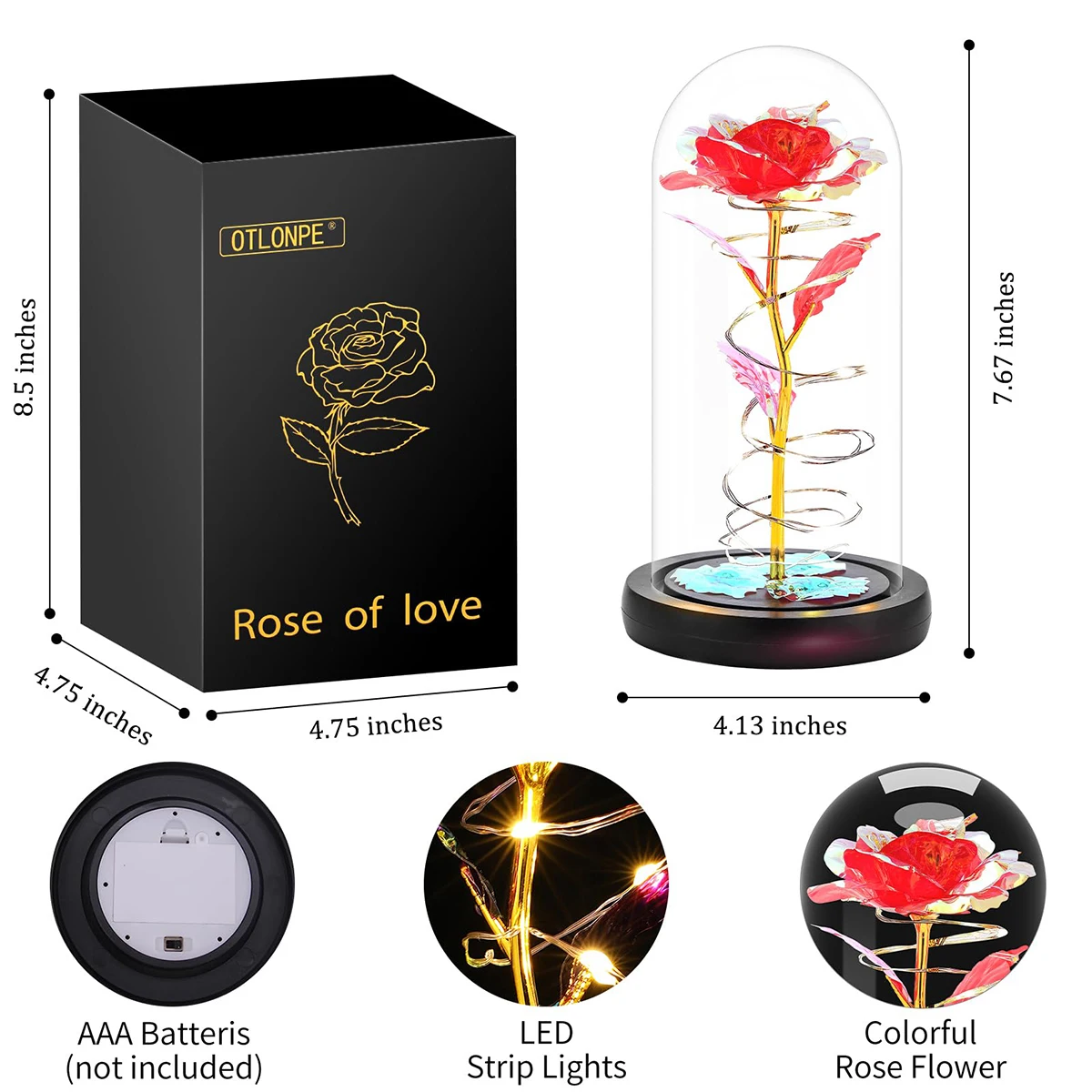 Fairy Led Enchanted Christmas Day Handmade Decoration Rose Lights Mother's For Party 24k Galaxy Flashing Home Flowers In Wedding