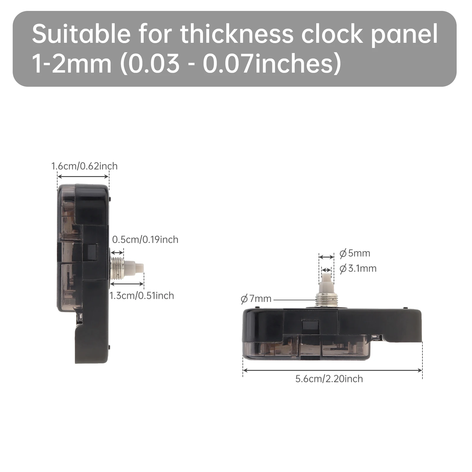 13 mm Shaft Length Quartz 12888 Silent Movement Replacement for Wall Clock Repair Tools,Battery Operated Wall Clock Repair Parts