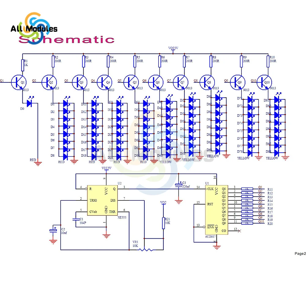 Eletrônico Dual-Color Piscando Kit Eletrônico Flash Light, piscando de solda Prática Board, PCB Circuit Training Suite, vermelho e amarelo, 73 LEDs