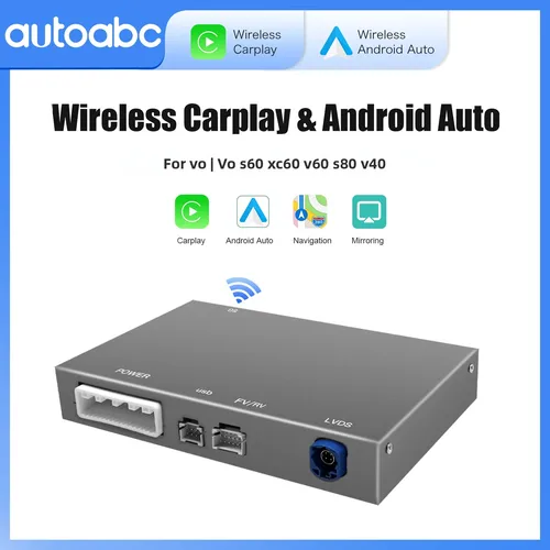 Para Volvo XC60 XC70 S60 S80 V60 V70 V40 inalámbrico Carplay Android Auto Modulo AI caja decodificador soporte cámara Airplay