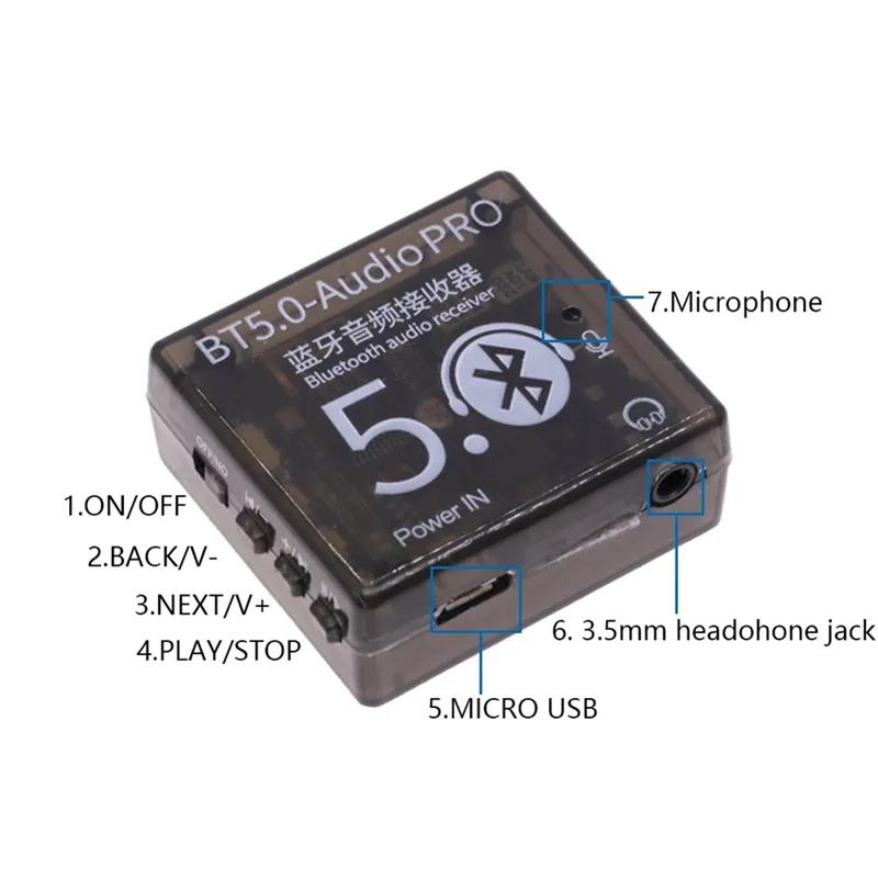 New-Diy Audio Receiver MP3 Bluetooth Decoder Lossless Car Speaker Audio Amplifier Board With Case 3.7V-5V