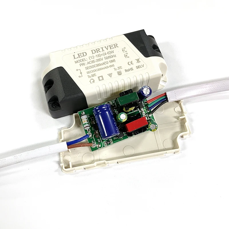 LED Driver 12+4W,18+6W Transfermer for Double Color Ceiling Lights Two Output:DC12-21V,36-62V 300mA 4pin Connetor AC110V-265V