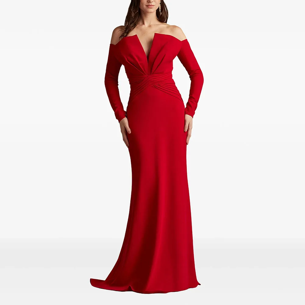 

Simple Formal Prom Dress Jersey Floor Length Dress Off The Shoulder Mermaid Elegant Evening Dresses for Women Customized 2025