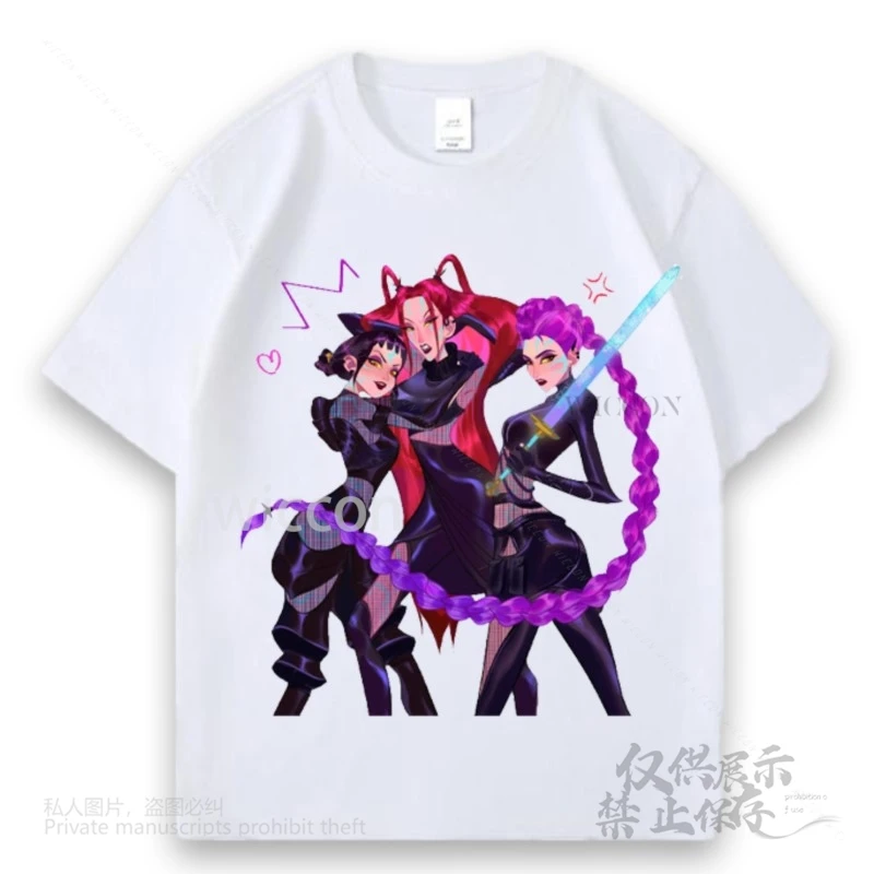 [Cos C COS] تي شيرت أنيمي Kpop شيطان الصيادين ساجا بويز زوي ميرا رومي بيبي جينو التأثيري تي شيرت عتيق ملابس الشارع الشهير جرافيك غير رسمي