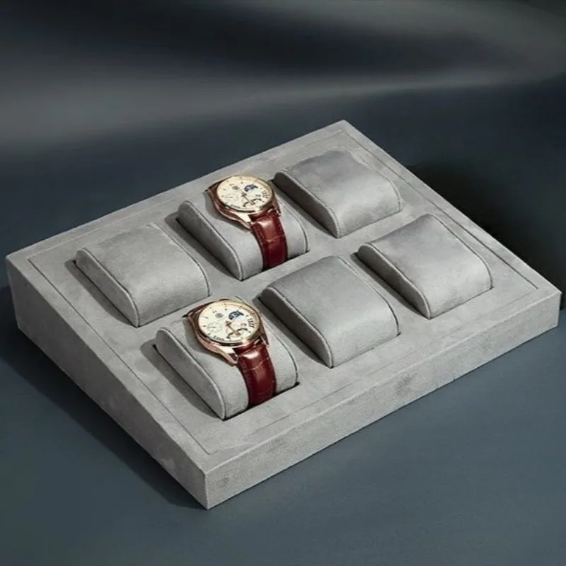 6 16 Slot Luxury Watch Display Tray Counter Velvet Wristwatch Showcase Organizer Men Watches Board Exquisite Watch Storage Tray