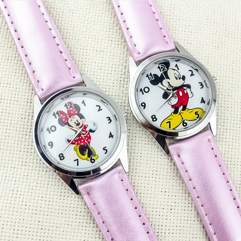 New Fashion Kids Watches Luxury Cute Cartoon Mickey Minnie Quartz Watch for Children Boy Girl Wristwatch Womens Small Dial Watch