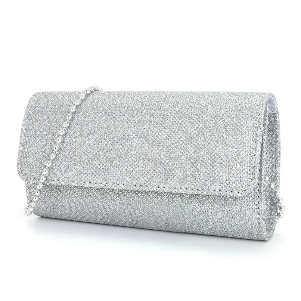 Chain Evening Bag Luxury Rhinestone Decor Underarm Banquet Clutch Cylinder Type Purse Women Female