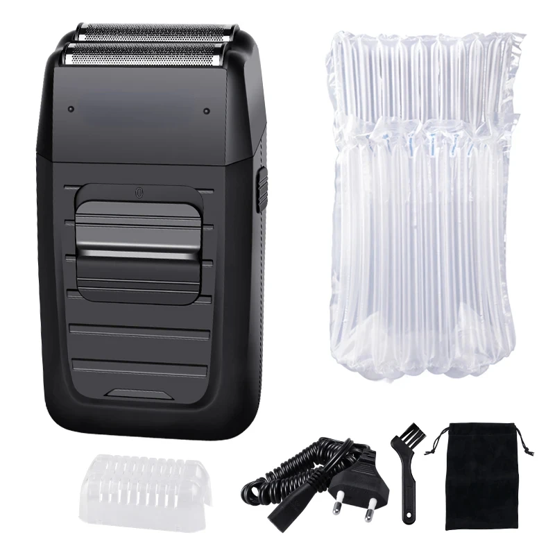 Akumulatorowa golarka akumulatorowa dla mężczyzn podwójne ostrze maszynka do golenia brody pielęgnacja twarzy wielofunkcyjny mocny trymer KM-1102 Vgr T