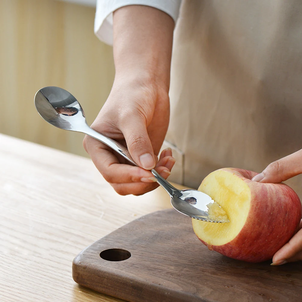 

5 Pcs Stainless Steel Slurry Fruit Scoop Kitchen Tools Multifunctional Digging Spoon Dual Heads