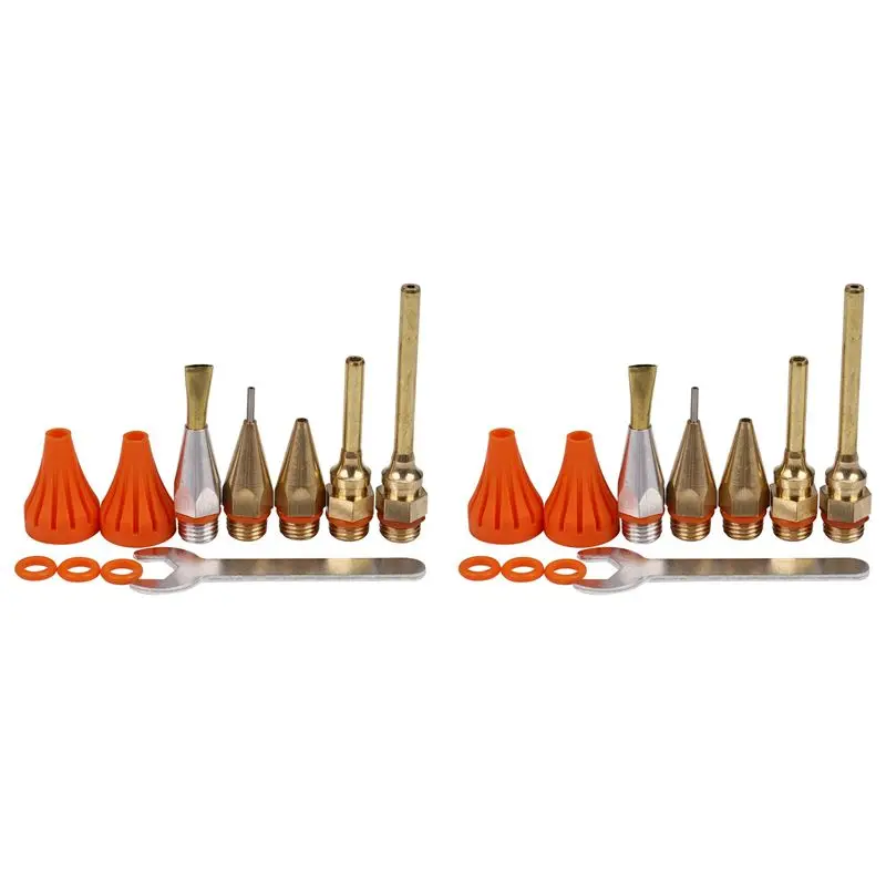 THIVN-22Pcs Glue Copper Nozzle Small-Bore Long Short Large Diameter Hot Melt Glue Accessories