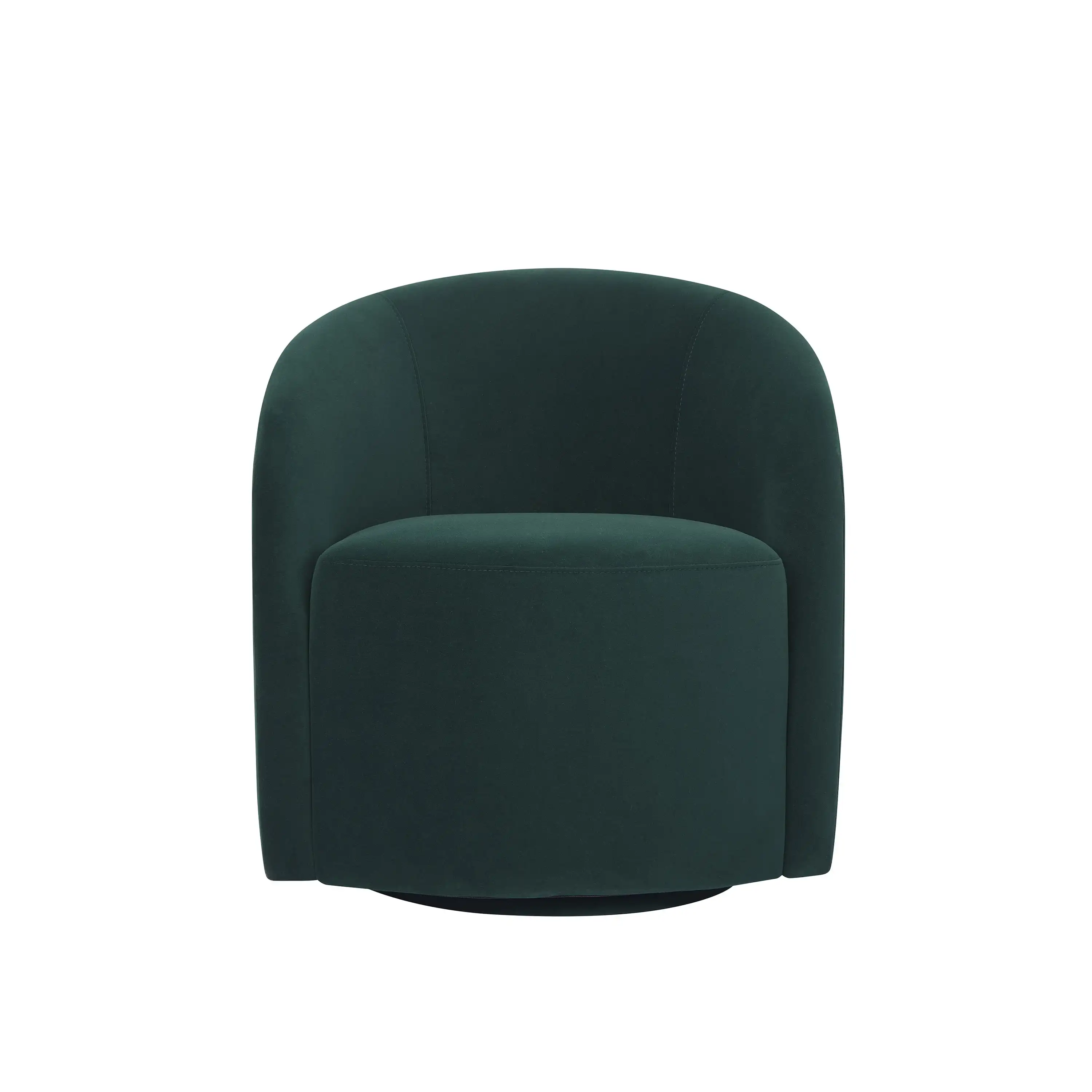 Briars Art Deco Style Swivel Accent Chair Green Velvet Low Profile Seat Back Upholstered Swivel Base Wood Legs