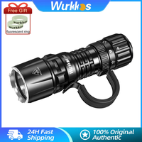 Wurkkos TD07 18350 Tactical Flashlight 1300LM 479M Long Range Rechargeable Lamp IP68 Mini Torch with Finger Ring Dual Switches