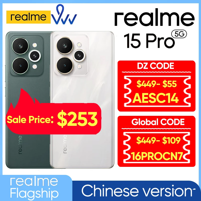 [World Premiere] realme 15 Pro 5G Smartphone China Version 6.8"144Hz AMOLED Display 7000mAh Titan Battery Snapdragon 7 Gen 4