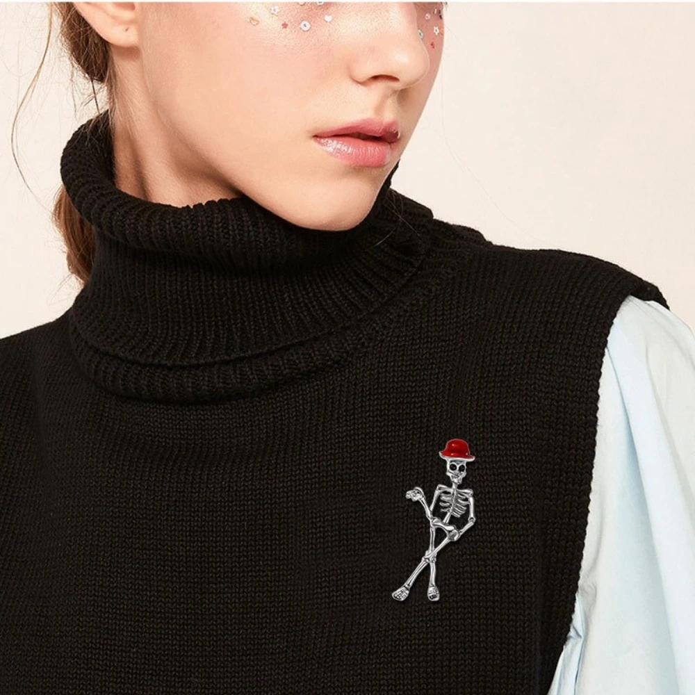 

Брошь-скелет, универсальный креативный значок из сплава, булавка, модная и универсальная одежда, рюкзак, шарф, аксессуары, брошь на Хэллоуин