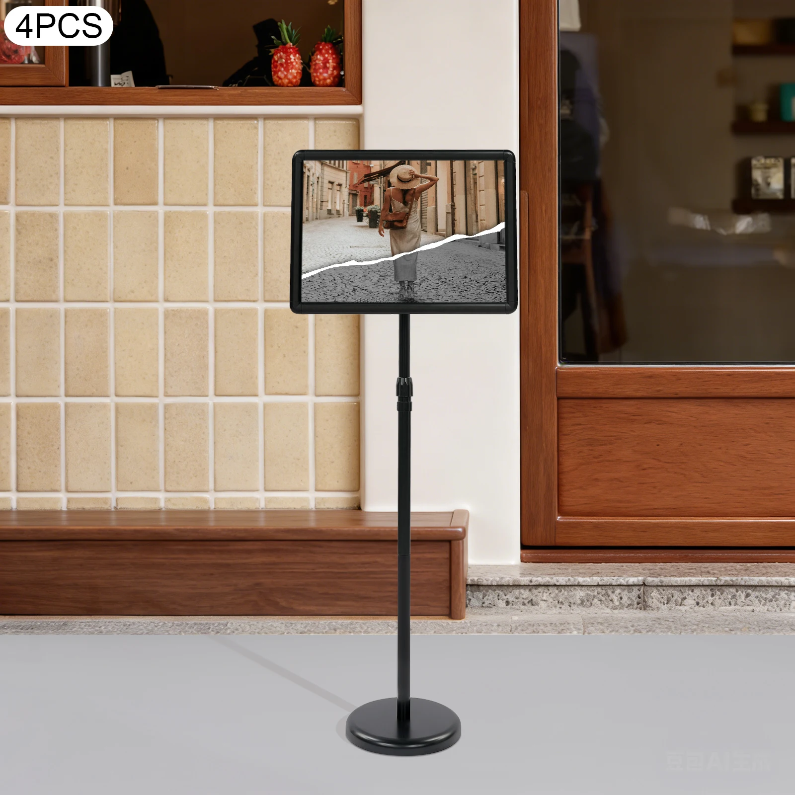 

4PCS 33.5-53in Height Adjustable Floor Standing Sign Holder Poster Stand for Enterprises Shops Exhibitions