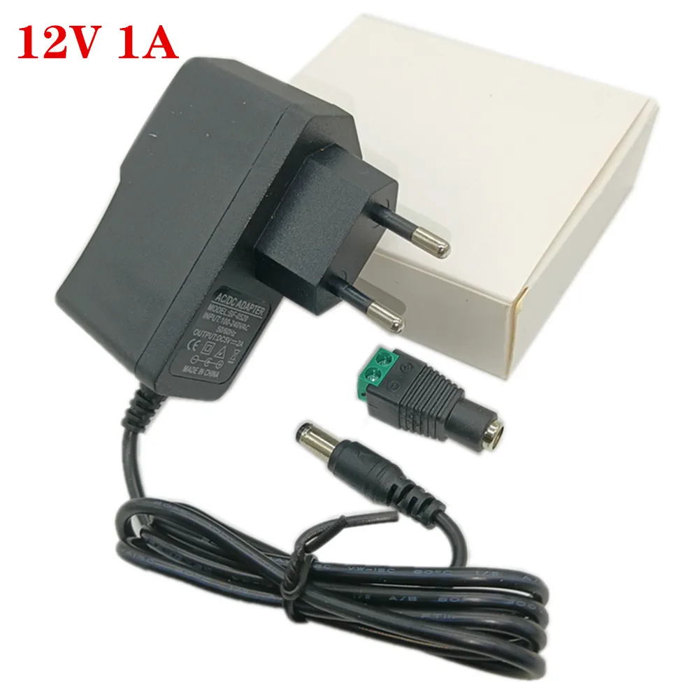3pcs EU / US Plug AC 100-240V To DC 12V 1A 12W Power Supply Adapter Cord for LED Strip sale
