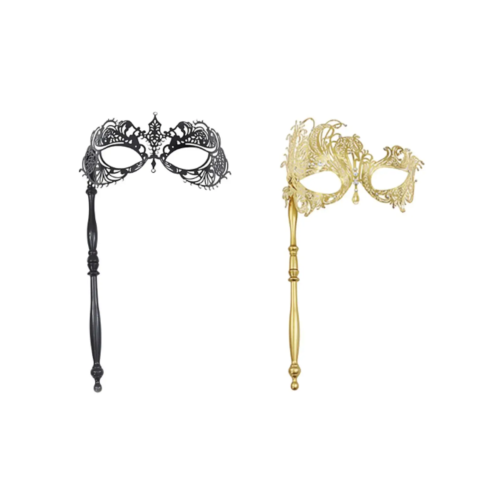 

Женская маскарадная маска, элегантная маска для вечеринки, металлический аксессуар для костюма с палочкой для Хэллоуина, косплея, выпускного вечера, фестиваля Марди Гра