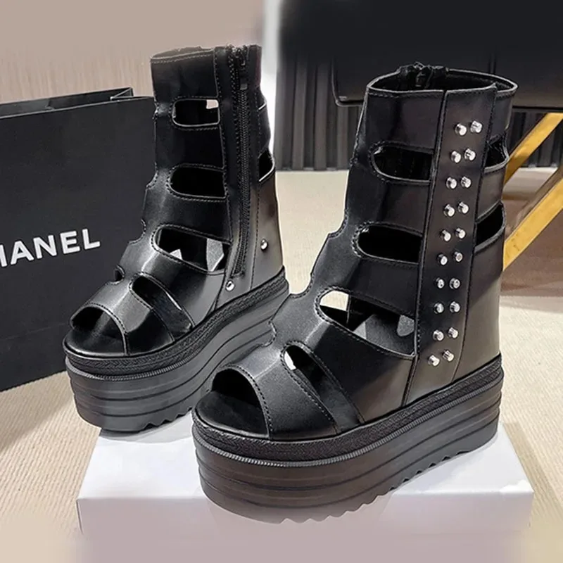 

Ultra High Heel Women Platform Sandals Designer New Roman Sandals Fashion Women Summer Cool Boots Wedge Sandals Sandalias Mujer