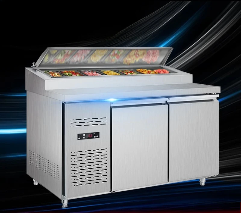 Workbench Commercial Pizza Refrigerated Cabinet Fruit Fishing Dessert Display Cabinet