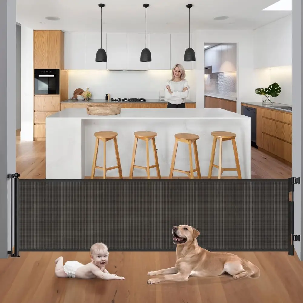 

Extra Wide 118 Inch Retractable Baby Gate for Large Openings, Mesh Safety Gate for Stairs, Hallways, and Doorways, Ideal for Chi