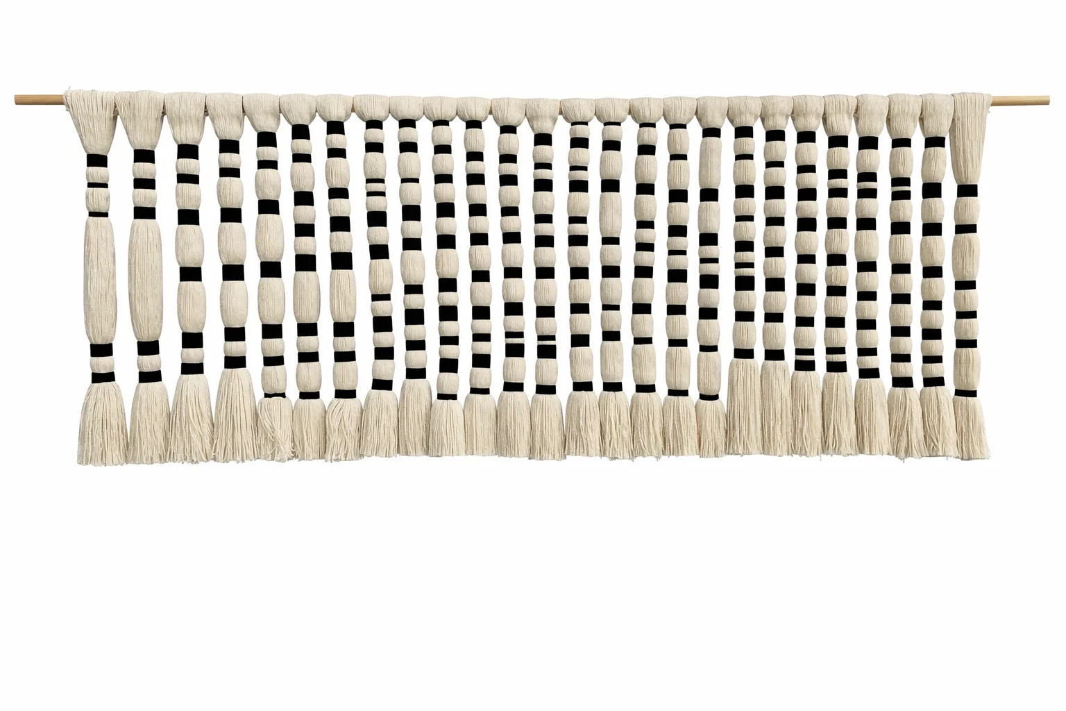 pp#Geometric Macrame Wall Hanging Black White Contrast - Modern Rustic Tapestry for Luxury Villa & High-End Farmhouse%